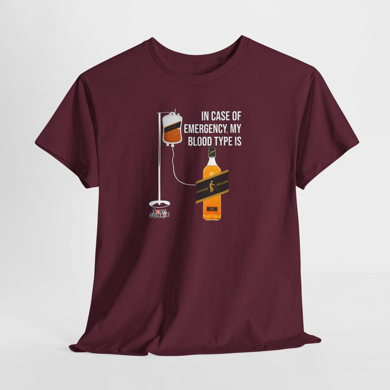 Humor Johnnie Walker Blood Type Old Man Shirt with a fun whiskey design, perfect for whiskey lovers