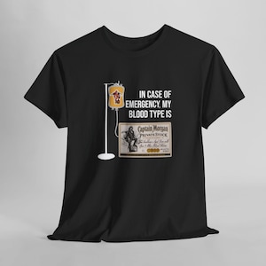 Captain Morgan Private Stock IV Bag Blood Type Shirt | Unique & Fun Rum-Themed Graphic Tee | Perfect Rum Enthusiasts | West indian Tee Gift