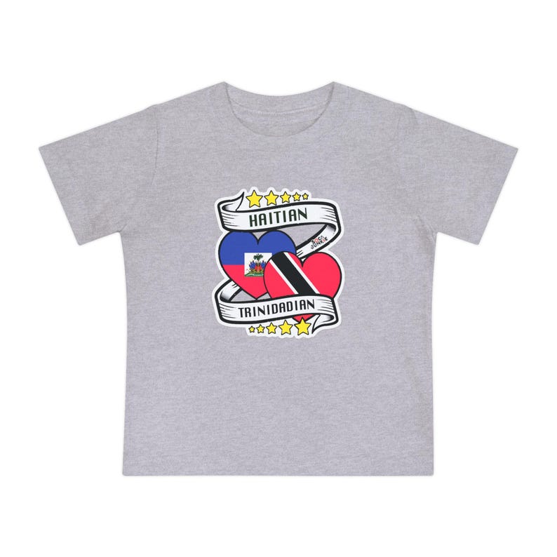 Trinidadian Haitian Baby Tee | Cultural Pride Kids T-Shirt | Caribbean Heritage Clothing | Trinbagonian Haitian Gift | Summer Toddler Wear image 5