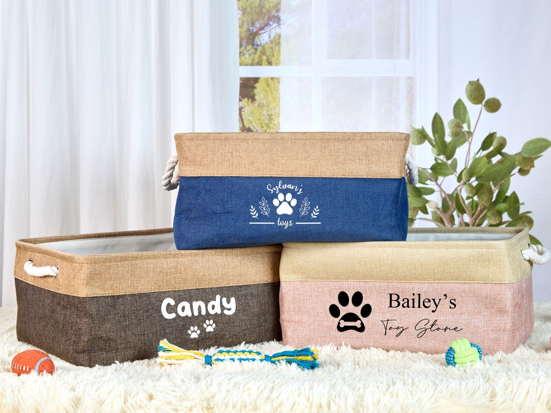 Personalized Dog Toy Basket Dog Toy Box Custom Dog Toy Storage Dog Toy