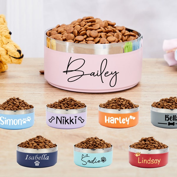 Personalized Dog Food Bowl With Name,Dog Food Water Bowls,Custom Dog Bowl,Small-Large Bowls for Pet,Stainless Steel Cat Feeder Bowl Pet Gift