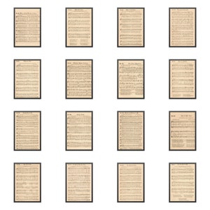 Set of 16 Printable Vintage Sheet Music Hymns - What a Friend We Have in Jesus, Ten Thousand Times, Wishing, Hoping, Knowing, and More