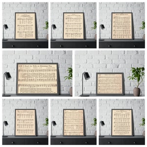 Vintage Christmas Carol Print Set: 24 Antique Hymn Sheets (Digital Download)
