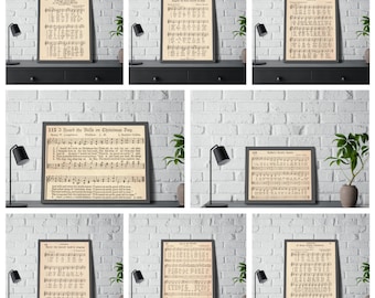 Printable Vintage Christmas Carol Sheet Music Set, 24 Hymn Downloads