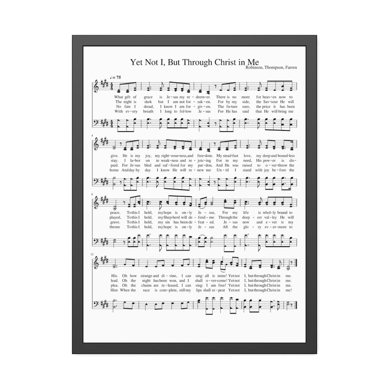 Yet not i but through christ in me hymn print hymn wall art hymn