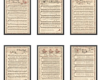 Printable Vintage Christmas Carol Sheet Music, 14 Holiday Hymn Downloads