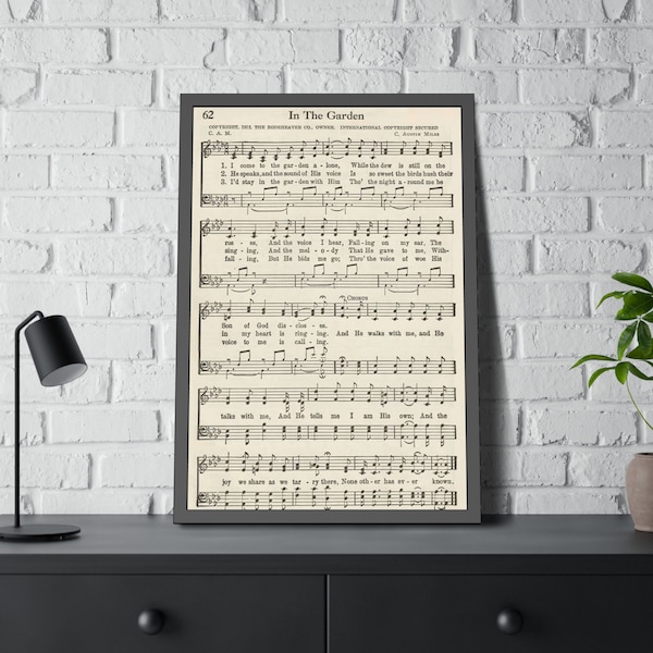 In the garden |Printable Vintage Hymn | Sheet Music | Instant Download |