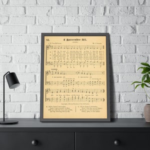 All to Jesus I surrender all |Printable Vintage Hymn | Sheet Music | Instant Download |