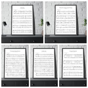 Vintage Beatles Sheet Music: Top 5 Songs (Digital Download)