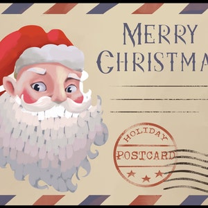 Kerstkaart: vintage ephemera – kerstman