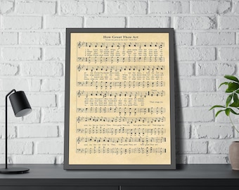 Vintage Hymn Sheet Music Print | How Thou Art (Instant Download)