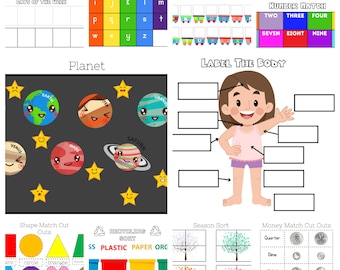 Toddler Busy Book Printable, 129 Page Homeschool Learning Binder PDF