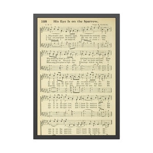 His Eye is on the sparrow |Printable Vintage Hymn | Sheet Music | Instant Download |