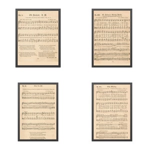 Set mit 10 druckbaren Vintage-Musiknoten-Hymnen - Onward Christliche Soldaten, Klang die Hochs