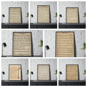 Vintage Hymn Sheet Music Prints: Set of 8 (Digital Download)