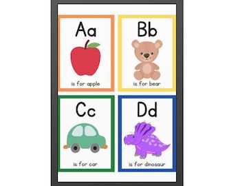 A to Z Educational Flashcards Set |Alphabet Cards | Manuscript Print