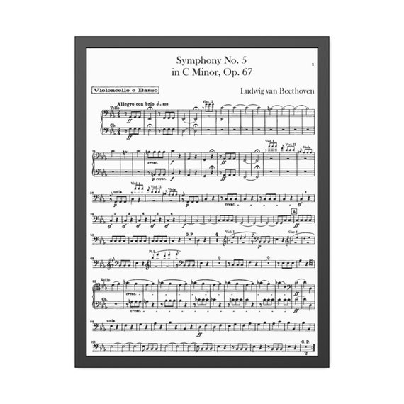 Buy Beethoven Symphony No 5 Printable Vintage Sheet Music Download
