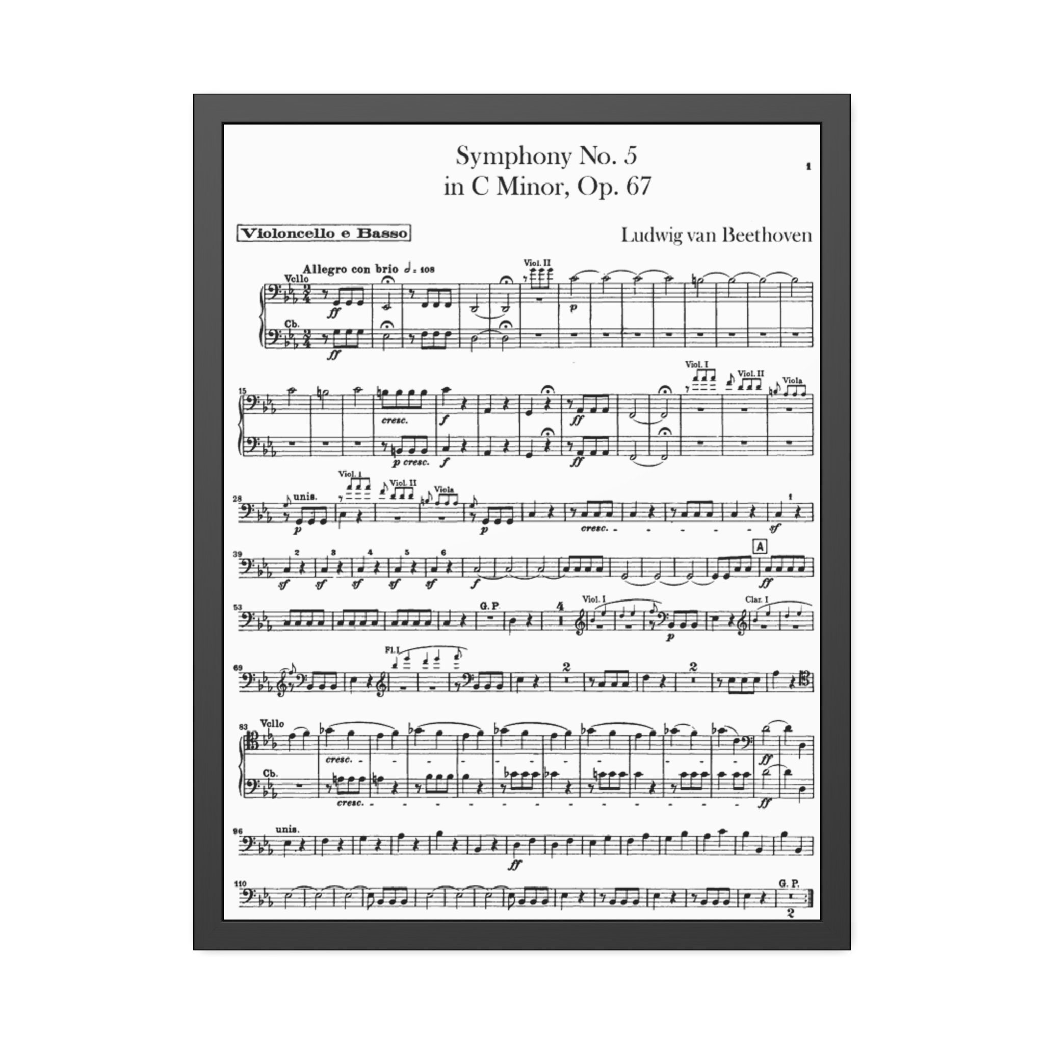 Beethoven Symphony No 5 Printable Vintage Sheet Music Download