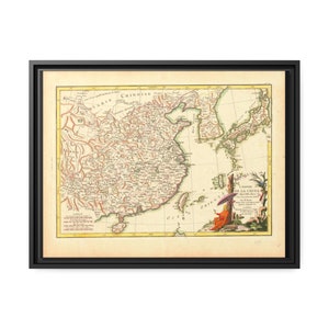Carte antique de l'Empire chinois 1785 - Cartographie vintage rare de la Chine