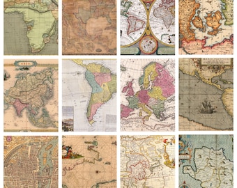 Vintage World Map Prints: Classic Atlas Designs (Digital Download)