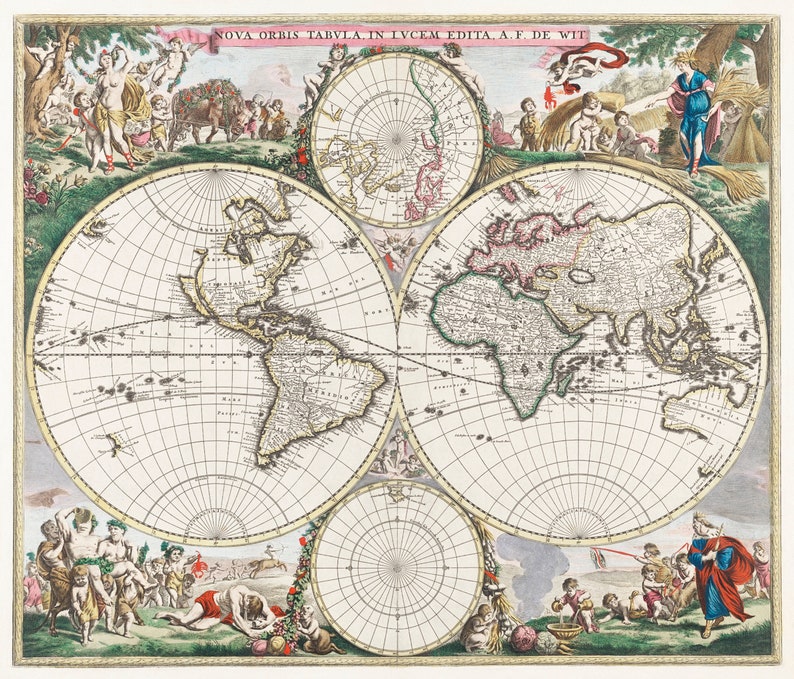 50 Vintage Maps of the World Poster| Antique Maps |vintage Maps|digital ...