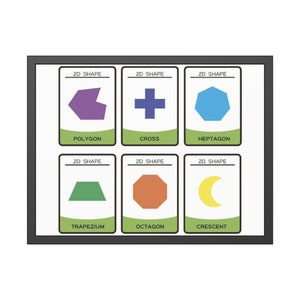 Ensemble de 24 cartes mémoire éducatives | Formes préscolaires |