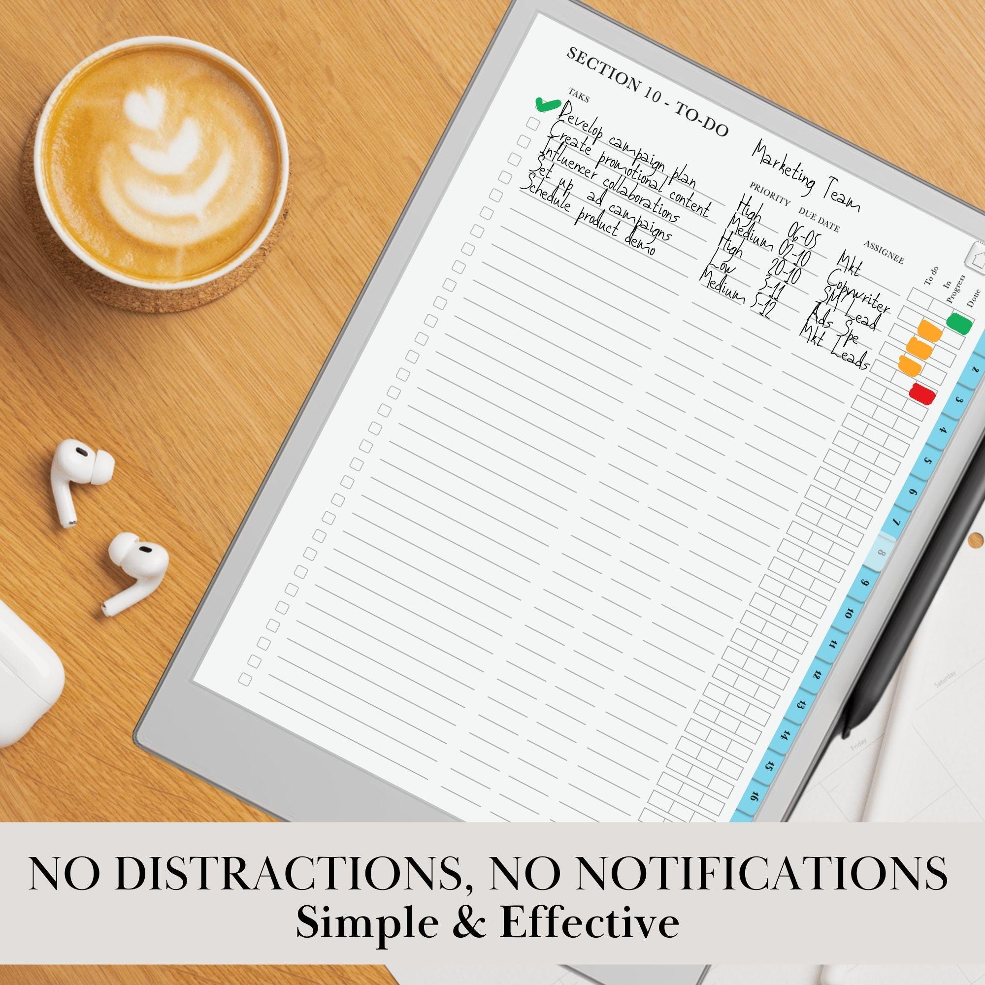 To Do Lists Notebook for Remarkable Paper Pro & Remarkable 2 ...