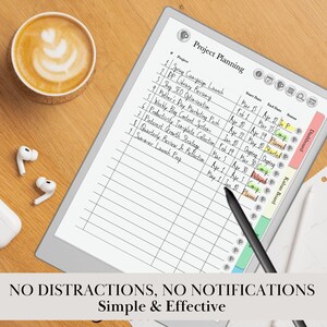 Project Planner for Remarkable 2 & Paper Pro Hyperlinked Template Agile ...