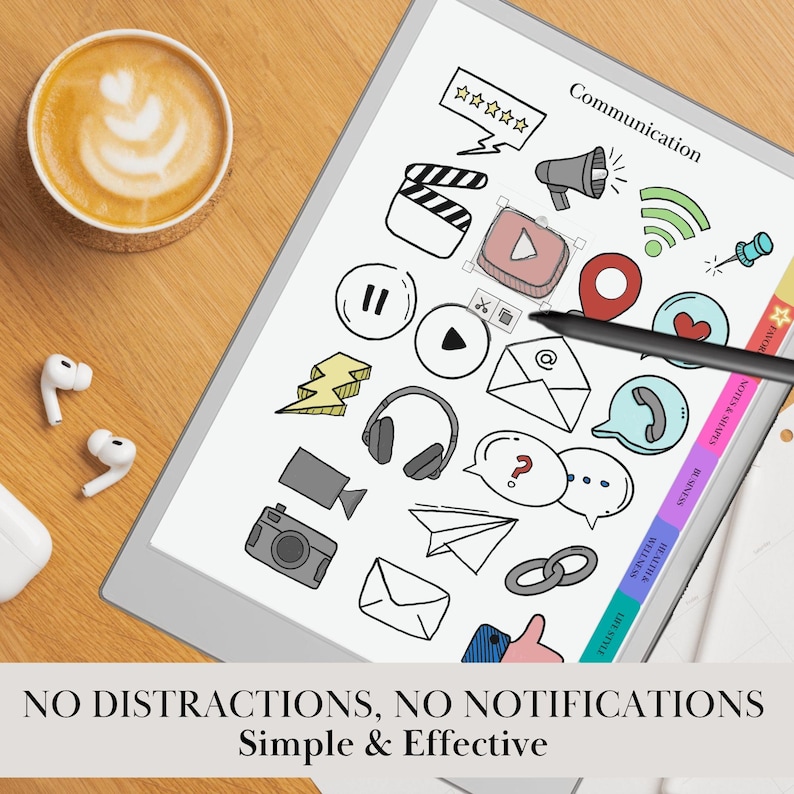 Farb Sticker für reMarkable Paper Pro und reMarkable 2 Gebrauchsfertig Copy Paste Sticker, Notizen, Formen und Mind Maps reMarkable Templates Bild 9