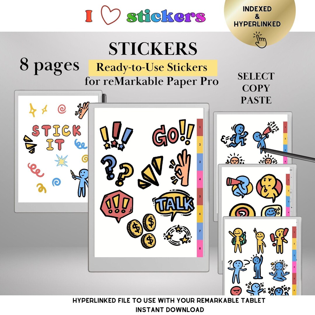 Color Stickers for Remarkable Paper Pro Ready-to-use Copy Paste ...