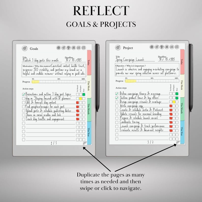 To Do Tracker GTD Planner for Remarkable Paper Pro and Remarkable 2 ...