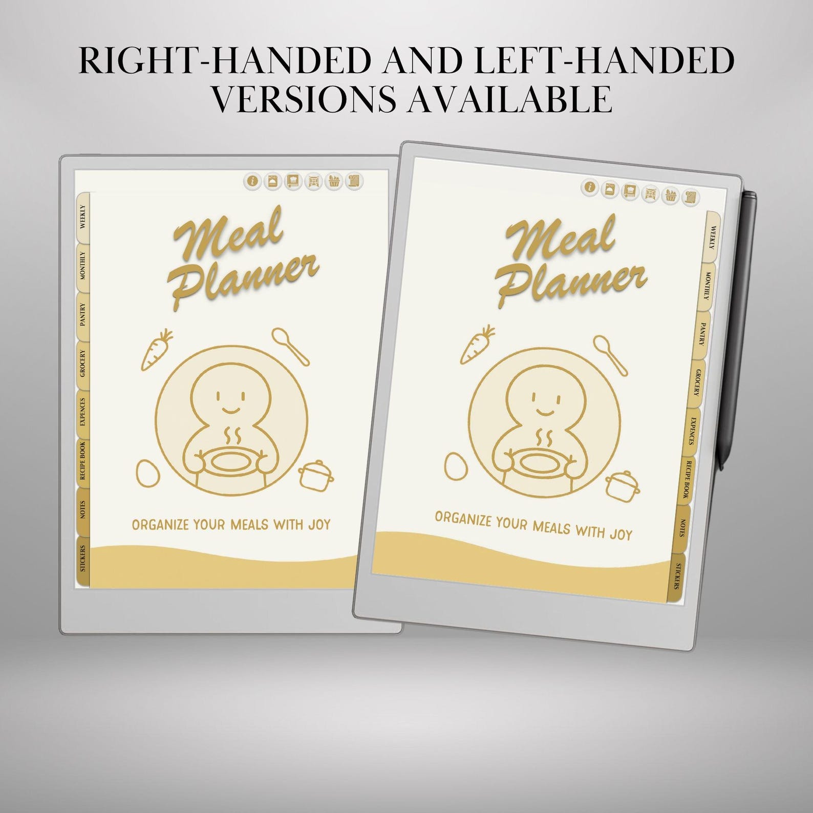 Meal Planner Template for Remarkable Paper Pro Hyperlinked Meal ...