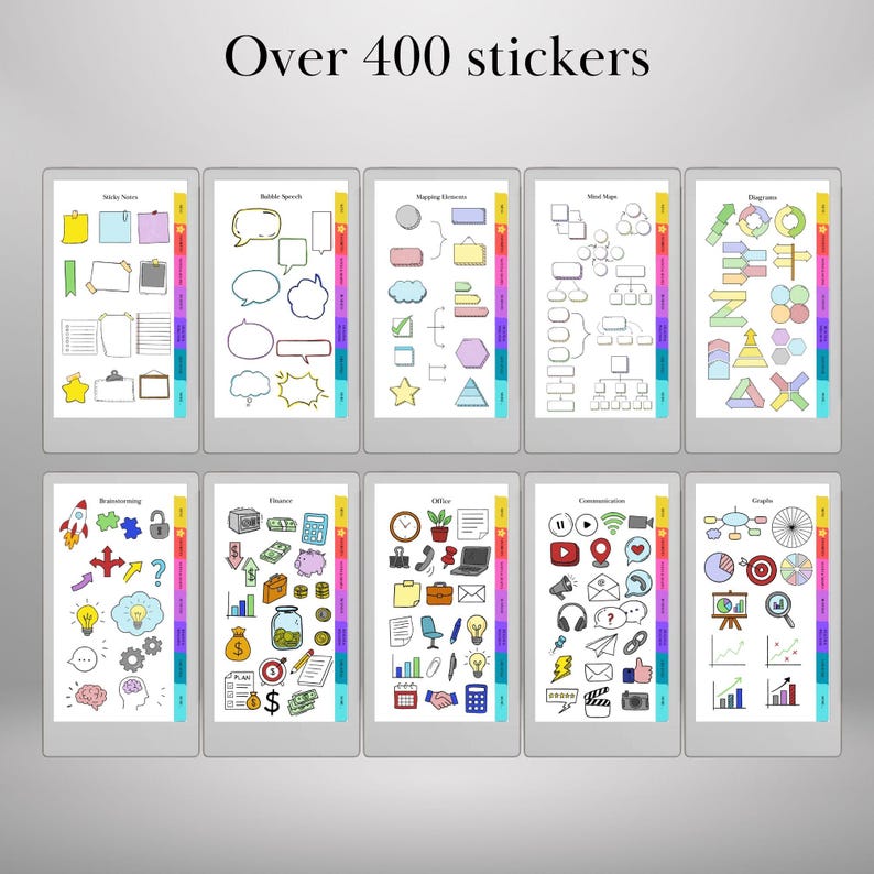 Color Stickers for Remarkable Paper Pro Move Templates Ready-to-use ...
