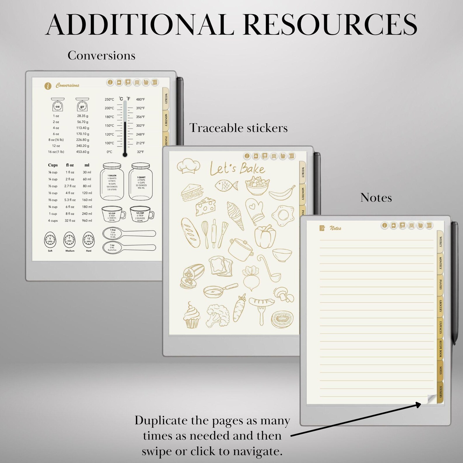 Meal Planner Template for Remarkable Paper Pro Hyperlinked Meal ...