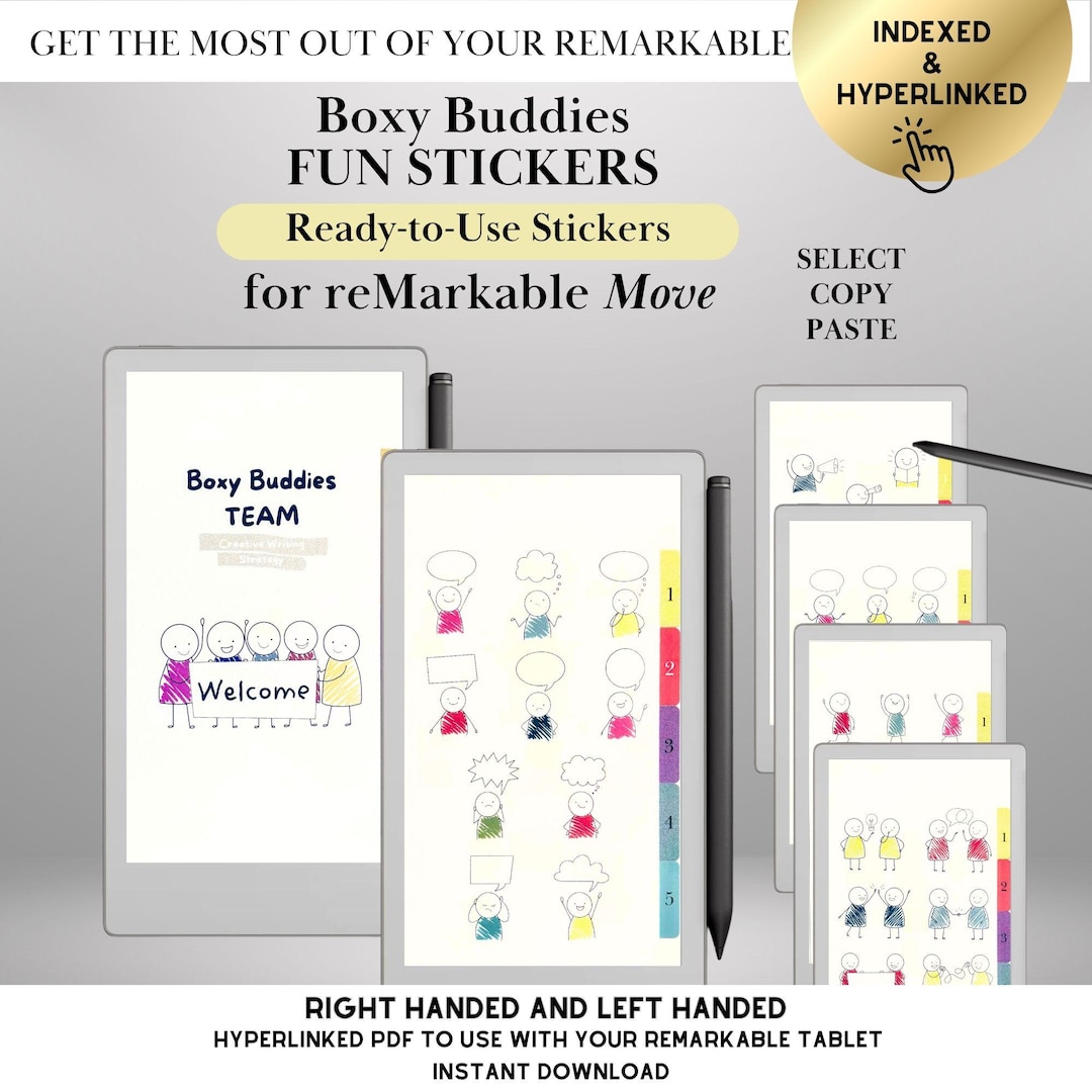 Boxy Buddies Stickers for Remarkable Paper Pro Move: Copy-paste Ready ...