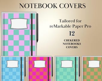 Covers for reMarkable Paper Pro Template Colored Notebook Cover Pages Digital Notebook Bundle for reMarkable Notebook e-ink digital covers