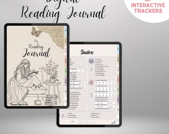 Digital Reading Journal | Digital Reading Planner GoodNotes, Ipad | Book Lovers’ Reading Log, Reading Tracker, Book Shelf, Book Review