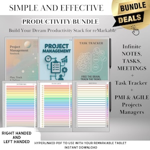 Produktiyty Bundle für reMarkable Paper Pro und reMarkable 2 Hyperlinked Planting Toolkit, Templates für die Projektverfolgung, Templates für Templates und Projektvorlagen für Templates und Projektvorlagen