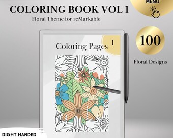 Mindful Coloring Book for reMarkable Paper Pro Templates Digital Adult Coloring Book Hyperlinked eInk Art Therapy reMarkable 2 Tracing Book