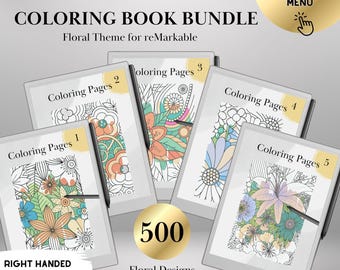 Mindful Coloring Book Bundle for reMarkable Paper Pro Templates Digital Adult Coloring Book Hyperlinked eInk Art Therapy reMarkable 2