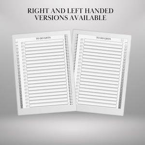 May include: Two white spiral-bound notebooks with the text "TO DO LISTS" at the top. The notebooks are open, displaying lined pages with checkboxes. The text "RIGHT AND LEFT HANDED VERSIONS AVAILABLE" is at the top.