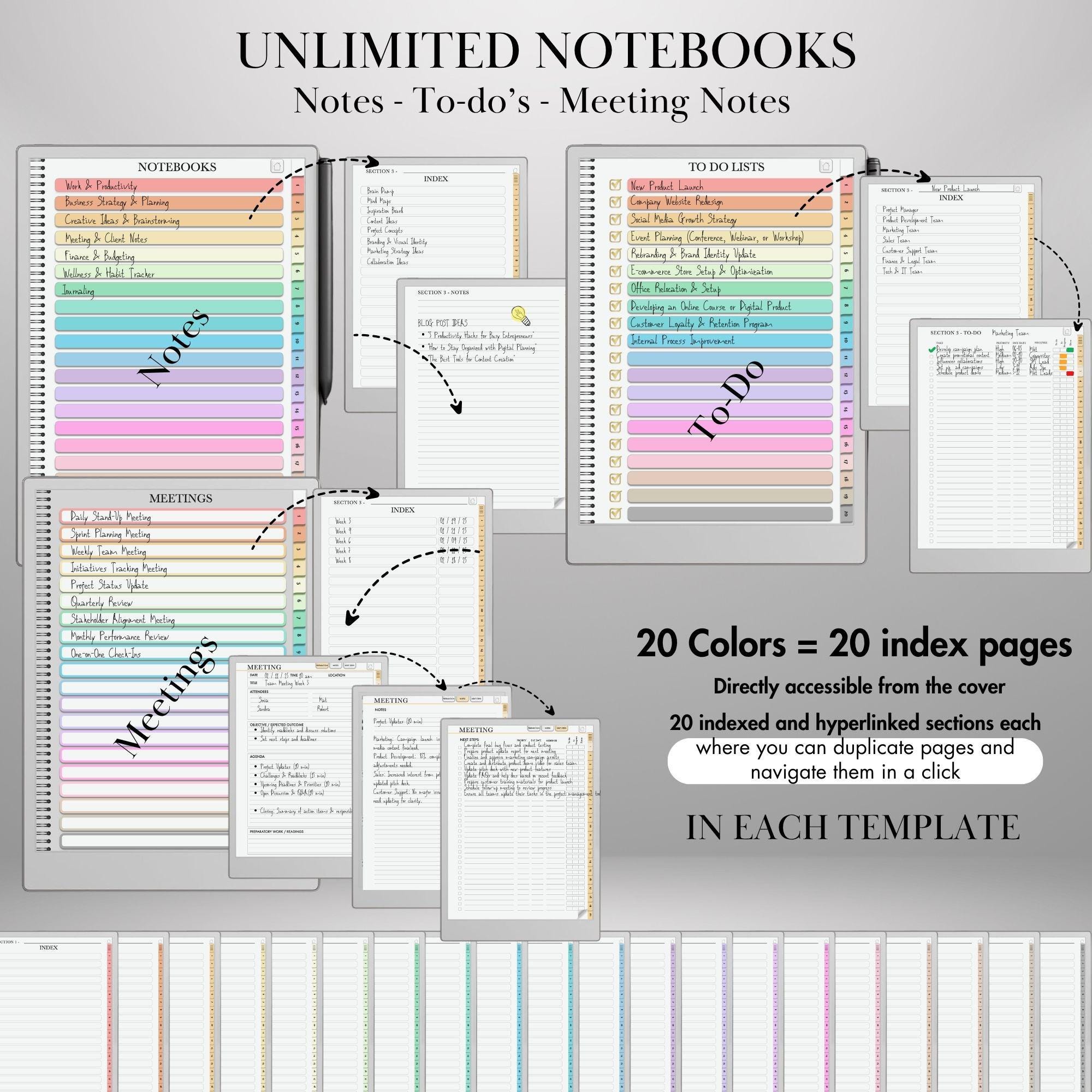 Templates for Remarkable Paper Pro - Mega Bundle: Productivity Bundle ...