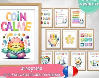 Pack Coin Calme, Posters Décor de Classe, Gestion des Émotions, Régulation des Émotions, Apprentissage Social et Émotionnel