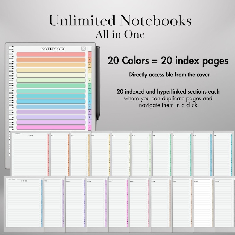 Infinite Notebooks for Remarkable Paper Pro & Remarkable 2 Hyperlinked ...