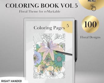 Mindful Coloring Book for reMarkable Paper Pro Templates Digital Adult Coloring Book Hyperlinked eInk Art Therapy reMarkable 2 Tracing Book
