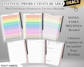 Productivity Bundle for reMarkable Paper Pro Template & reMarkable 2 Hyperlinked Notebooks + To-Do Planner + Meeting Notes eInk Templates