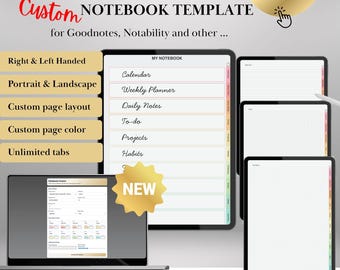 Benutzerdefinierter Notizbuch-Creator mit Hyperlink | Erstellen Sie Ihr eigenes digitales Notizbuch mit Tabs in 1 Minute | Goodnotes, Notability, Noteshelf & PDF-Apps