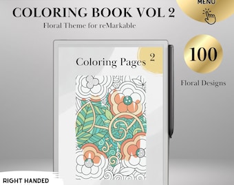 Mindful Coloring Book for reMarkable Paper Pro Templates Digital Adult Coloring Book Hyperlinked eInk Art Therapy reMarkable 2 Tracing Book