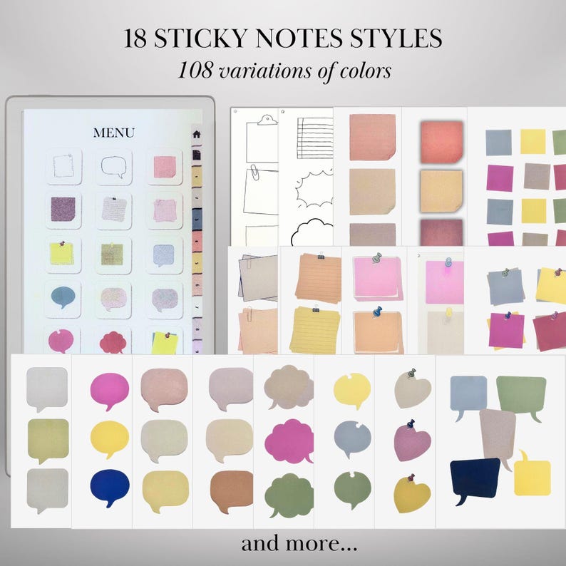 Ready-to-use Sticky Notes Bundle for Remarkable Paper Pro Move: 108 ...