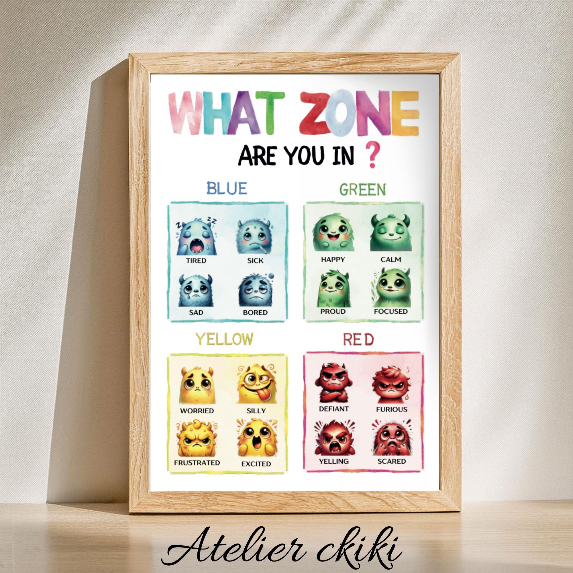 Feelings Chart Poster | Zones of Regulation Poster | Calm Corner ...